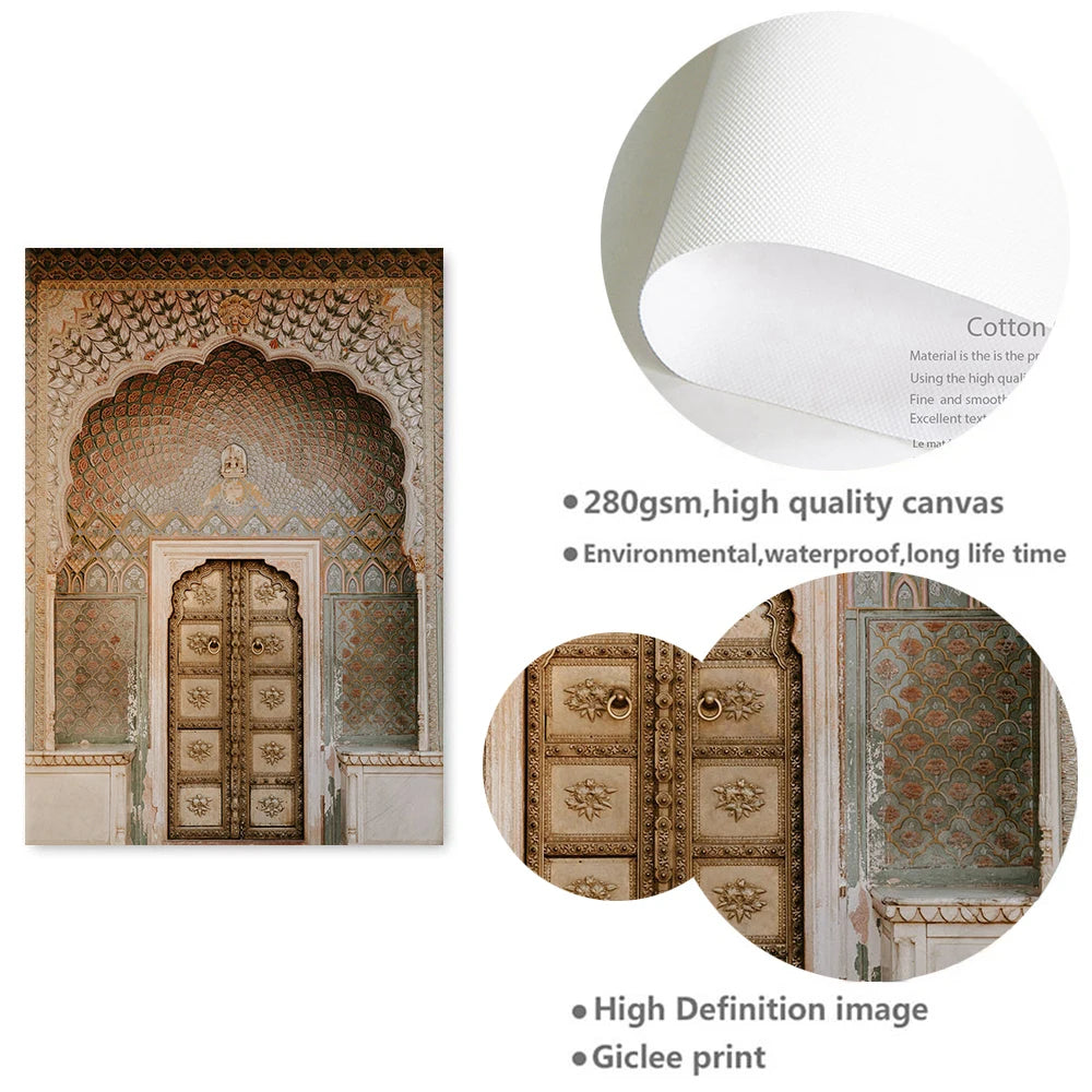 Islamic Architecture Canvas - Golden Alif Gallery