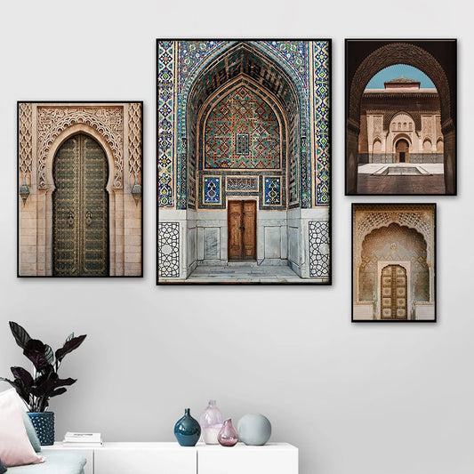 Islamic Architecture Canvas - Golden Alif Gallery