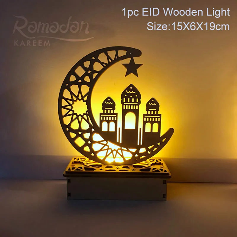 Wooden Decoration Ramadan, Eid - Golden Alif Gallery