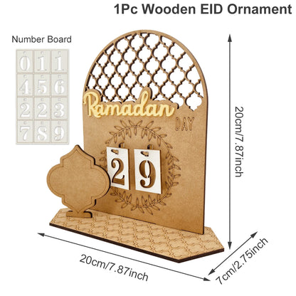 Wooden Decoration Ramadan Countdown Calendar - Golden Alif Gallery