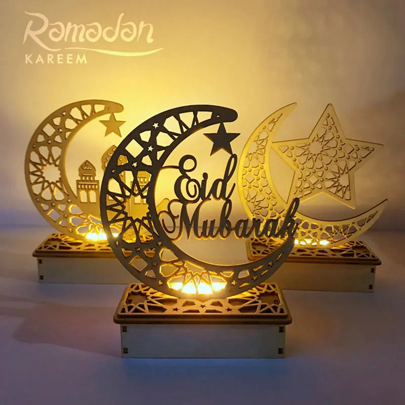 Wooden Decoration Ramadan, Eid - Golden Alif Gallery