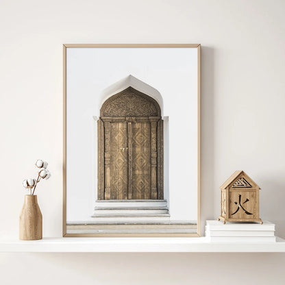 Islamic Canva Pure white with Beige Arabic Calligraphy (Dhikr) | Alhamdulillah, Bismillah, Islamic Door - Golden Alif Gallery