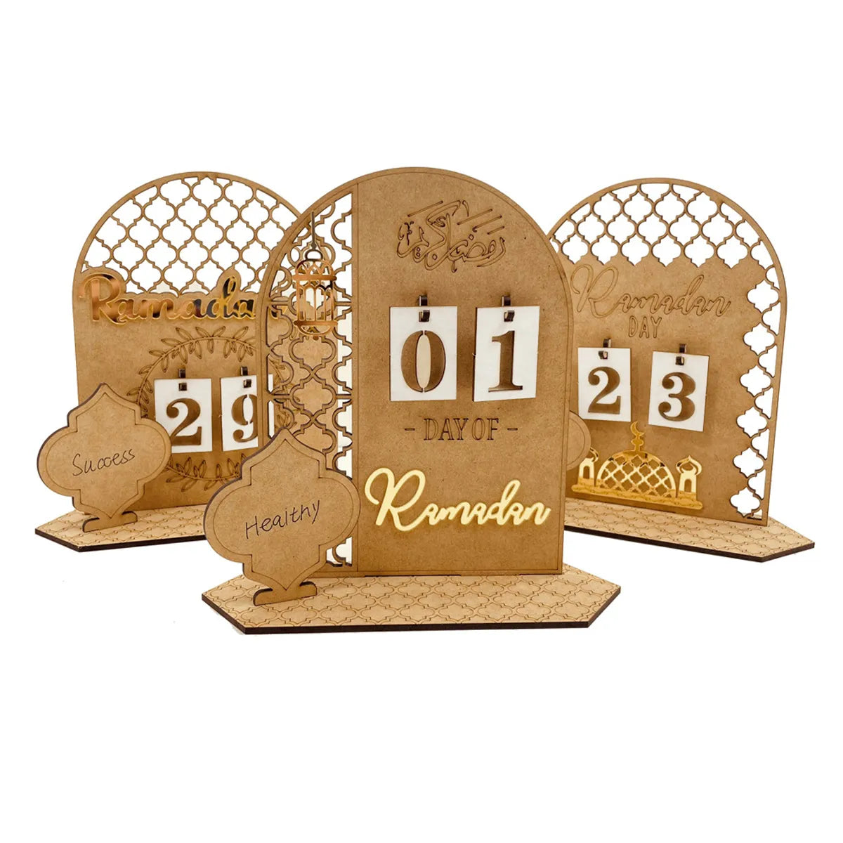 Wooden Decoration Ramadan Countdown Calendar - Golden Alif Gallery